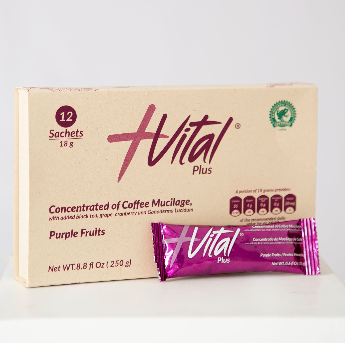 '+Vital Plus concentrated drink of coffee mucilage, Purple fruit (250g)