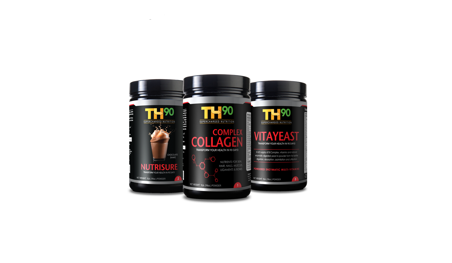 TH90 Kit - Chocolate + Collagen + Brewer's Yeast - 1Lb. (16OZ) Nutrition Shake