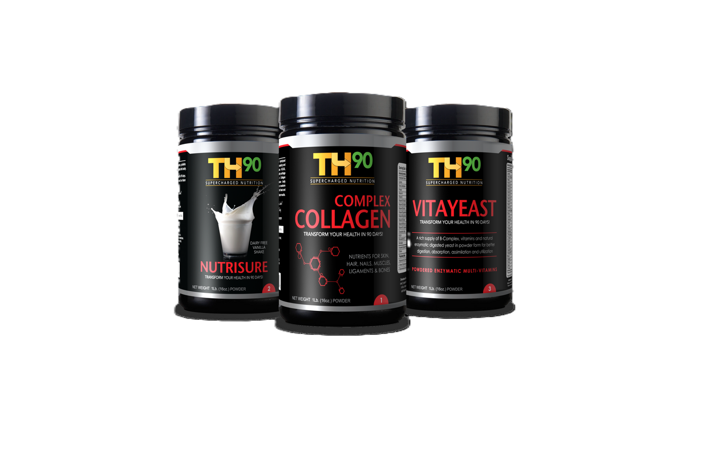 TH90 Kit - Vanilla + Collagen + Brewer's Yeast - 1Lb. (16OZ) Nutrition Shake